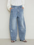 CURVED SEAM DENIM PT / Y234-31041-5